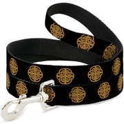 Dog Leash - Celtic Knot Black/Burgundy/Gold Dog Leashes Buckle-Down