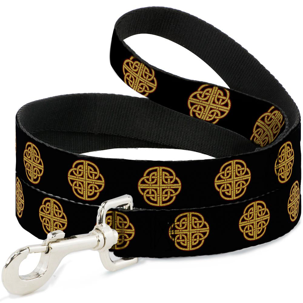Dog Leash - Celtic Knot Black/Burgundy/Gold Dog Leashes Buckle-Down