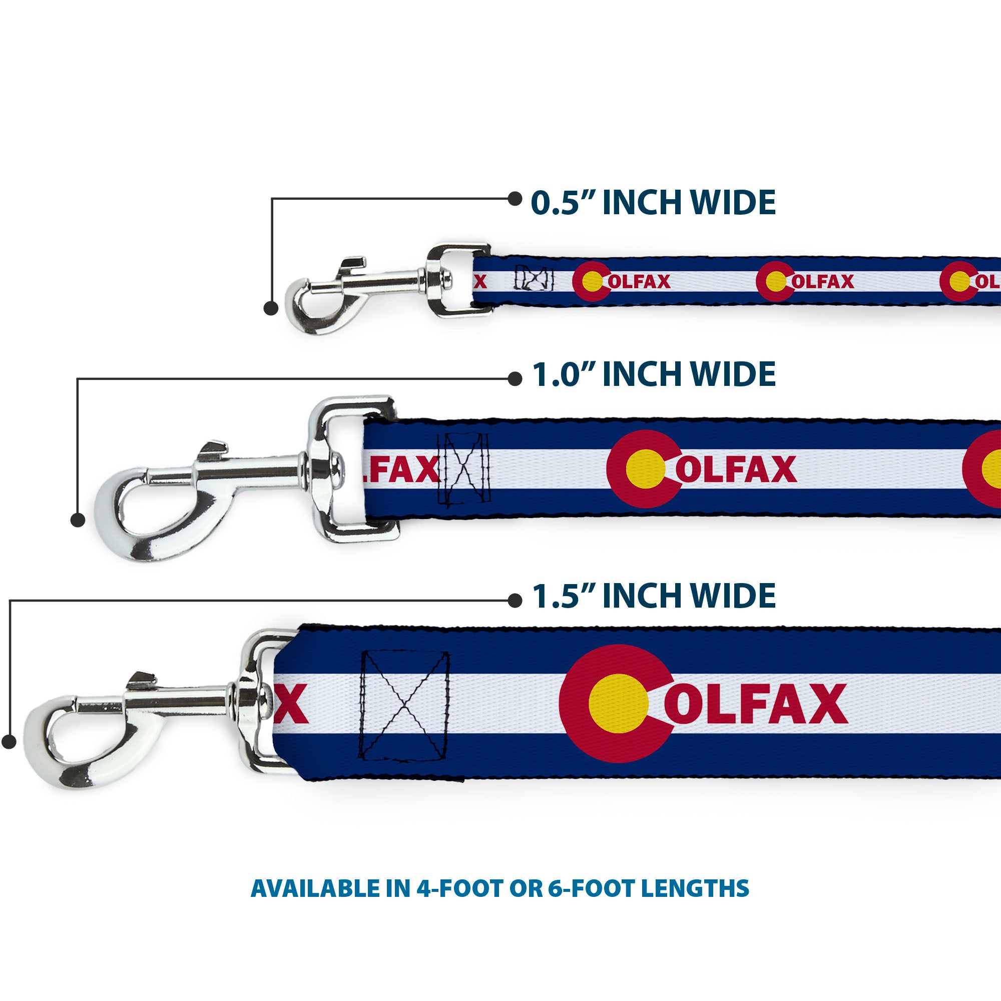 Dog Leash - Colfax Colorado Flag Dog Leashes Buckle-Down