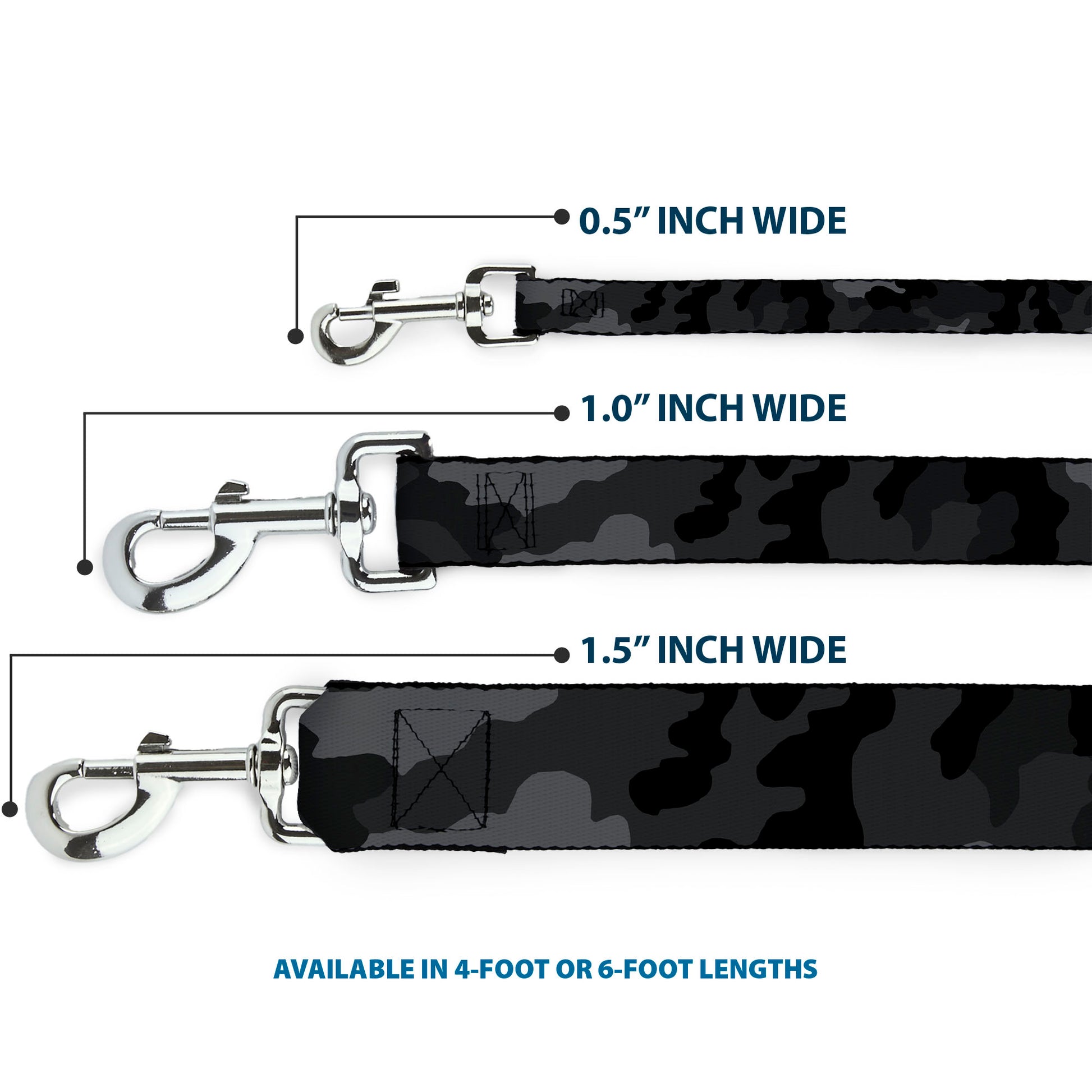 Dog Leash - Camo Charcoal Dog Leashes Buckle-Down