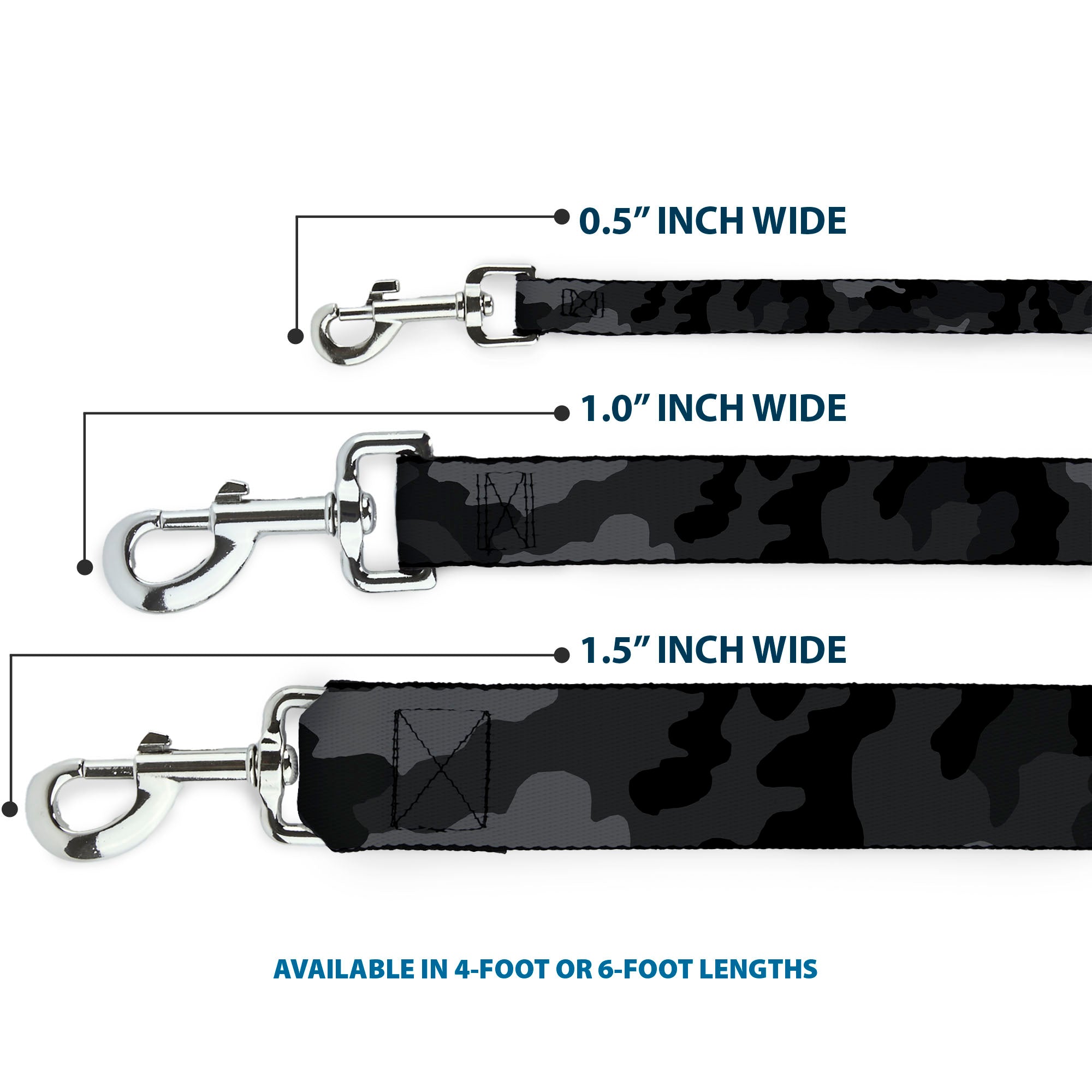 Dog Leash - Camo Charcoal Dog Leashes Buckle-Down