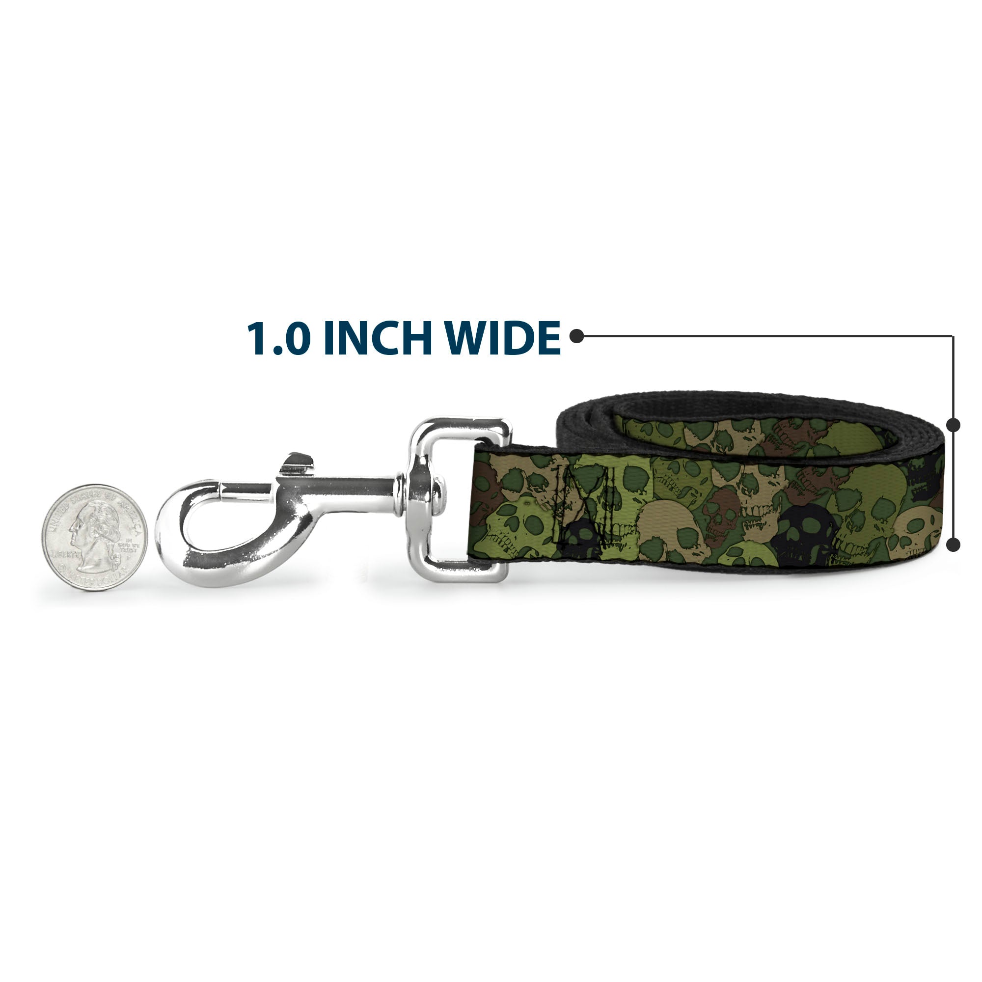 Dog Leash - Camo Olive Skull Yard Dog Leashes Buckle-Down