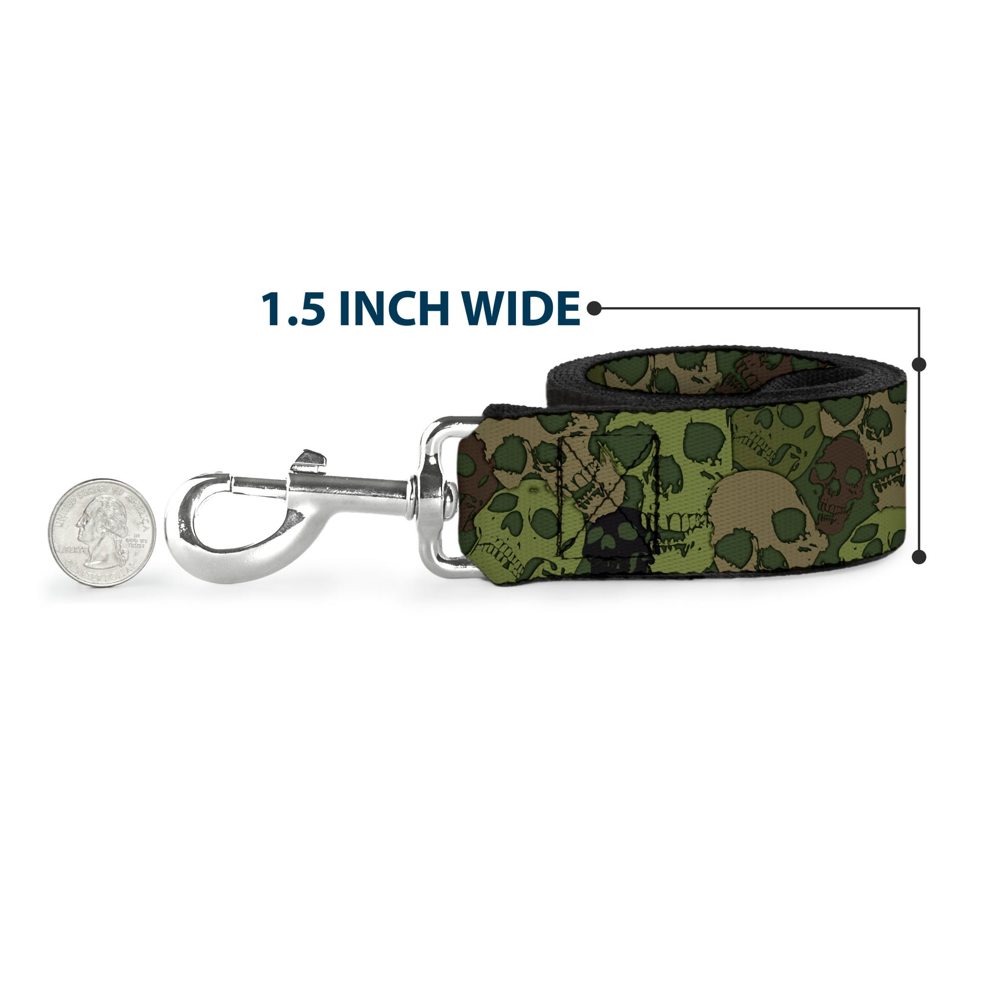 Dog Leash - Camo Olive Skull Yard Dog Leashes Buckle-Down