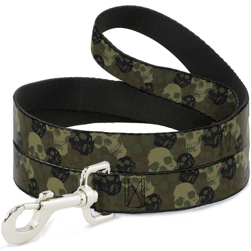Dog Leash - Camo Olive Skull Yard Dog Leashes Buckle-Down
