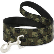 Dog Leash - Camo Olive Skull Yard Dog Leashes Buckle-Down