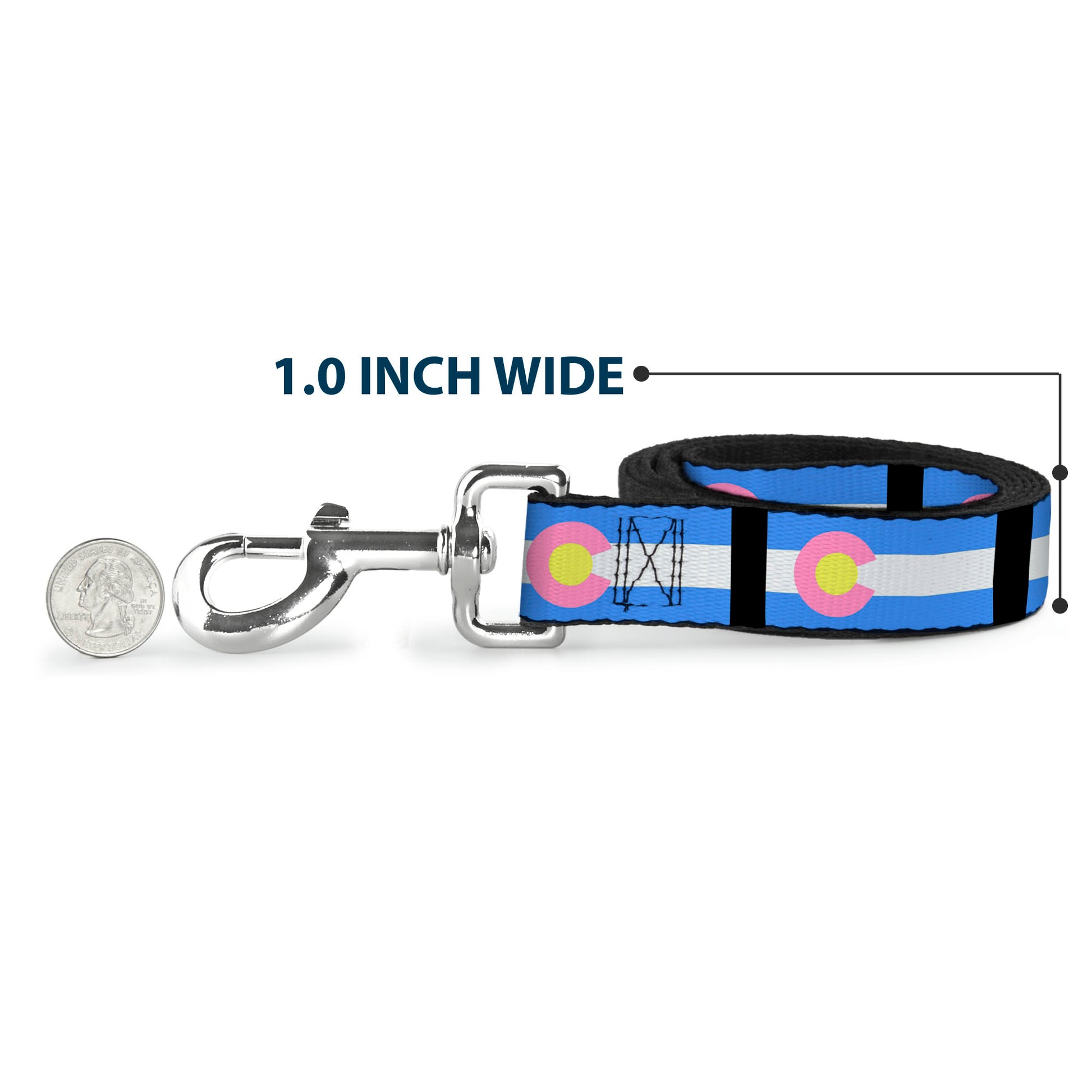 Dog Leash - Colorado Flags Pastel Dog Leashes Buckle-Down