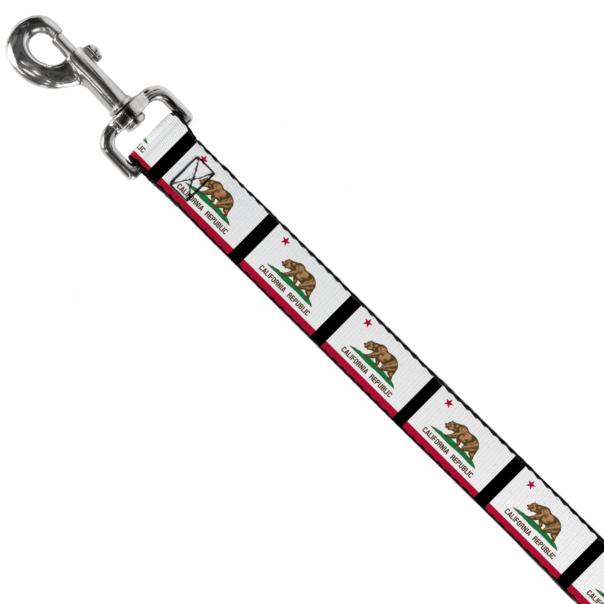 Dog Leash - California Flag Repeat/Black Dog Leashes Buckle-Down
