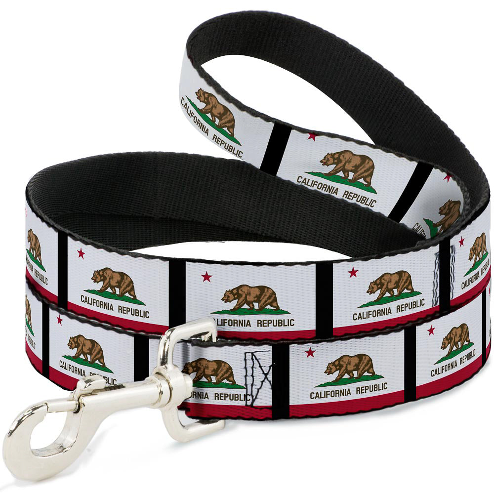 Dog Leash - California Flag Repeat/Black Dog Leashes Buckle-Down