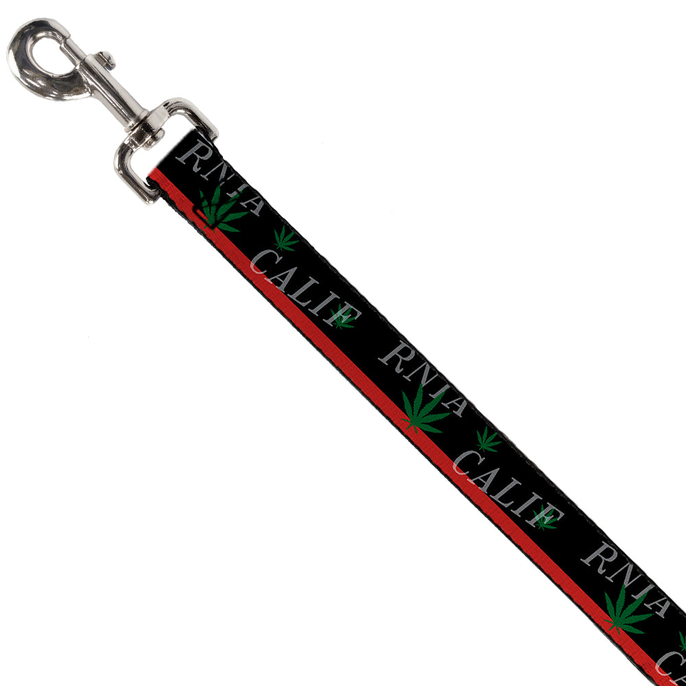 Dog Leash - CALIFORNIA/Pot Leaf Black/Red/Green/White Dog Leashes Buckle-Down