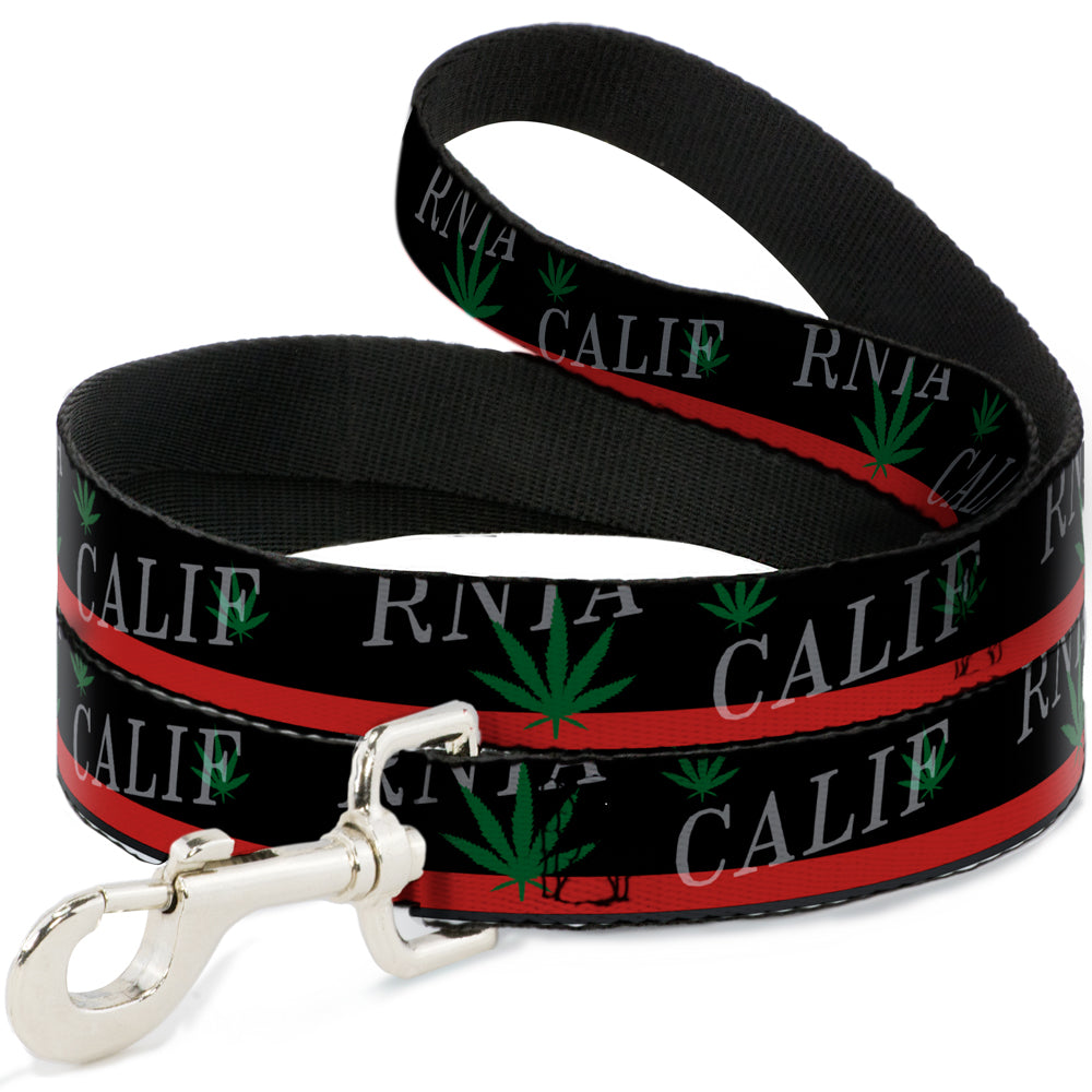 Dog Leash - CALIFORNIA/Pot Leaf Black/Red/Green/White Dog Leashes Buckle-Down