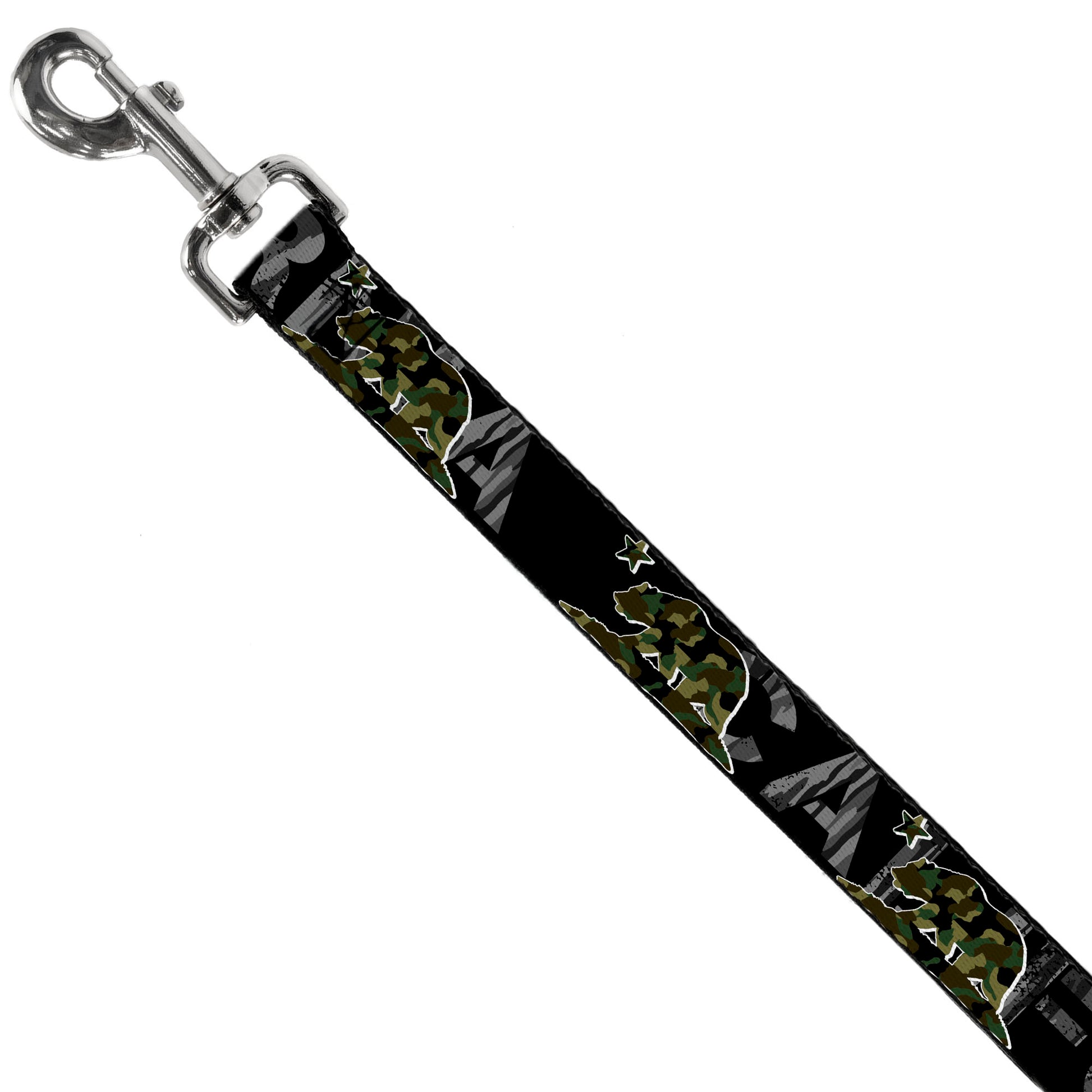 Dog Leash - CALIFORNIA/Flag Bear Black/Camo Gray/Camo Olive Dog Leashes Buckle-Down