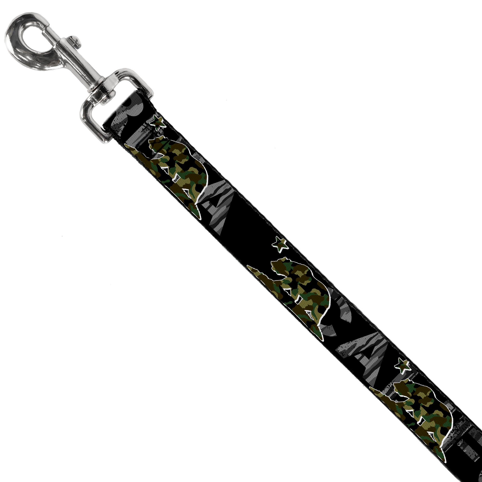 Dog Leash - CALIFORNIA/Flag Bear Black/Camo Gray/Camo Olive Dog Leashes Buckle-Down