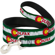 Dog Leash - COLFAX Green Stripe Weathered Dog Leashes Buckle-Down