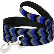 Dog Leash - Chevron Blue/Black/Gray Dog Leashes Buckle-Down