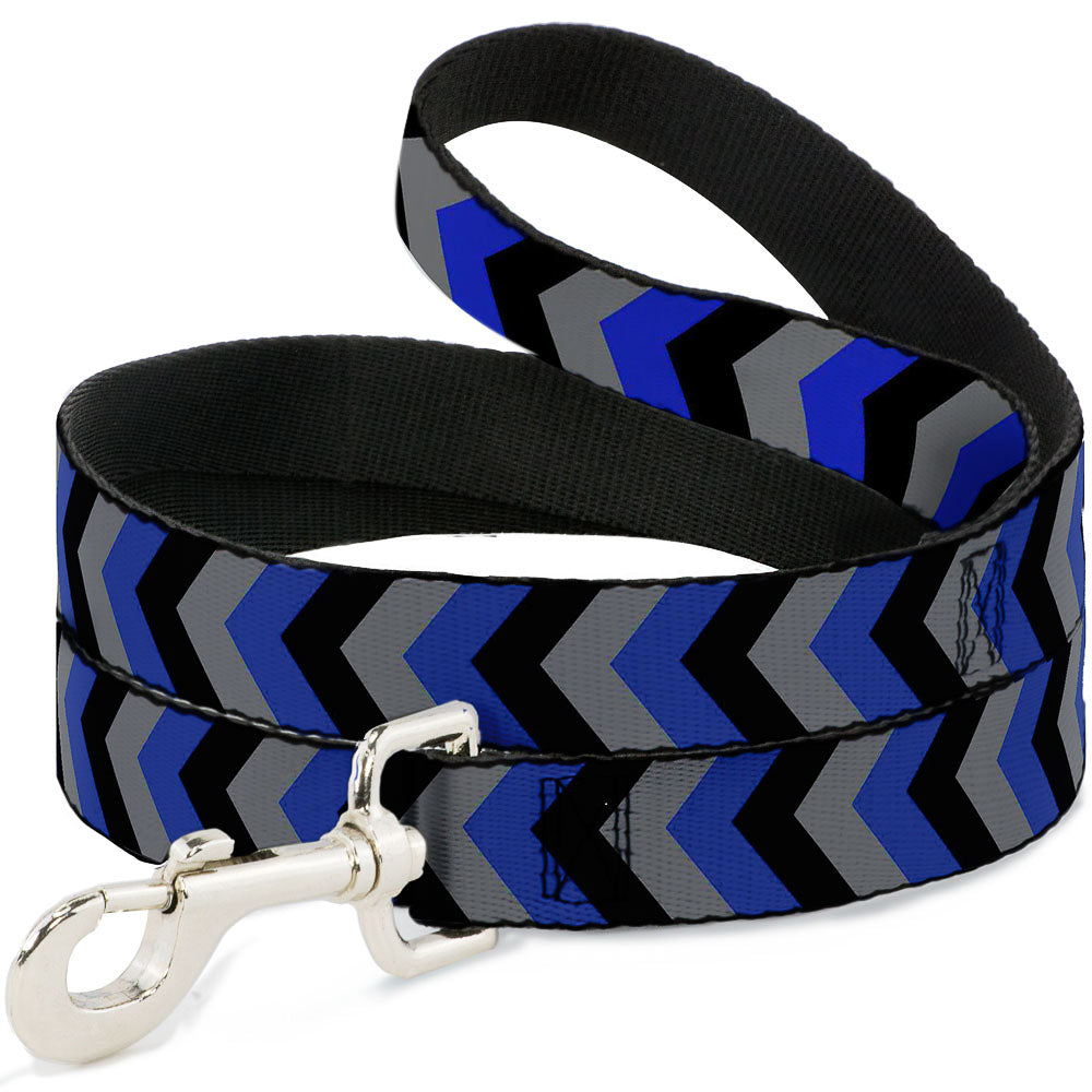 Dog Leash - Chevron Blue/Black/Gray Dog Leashes Buckle-Down