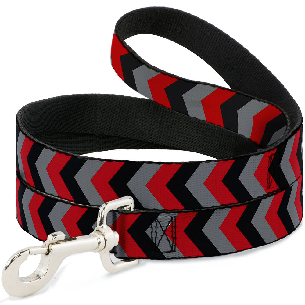 Dog Leash - Chevron Red/Black/Gray Dog Leashes Buckle-Down