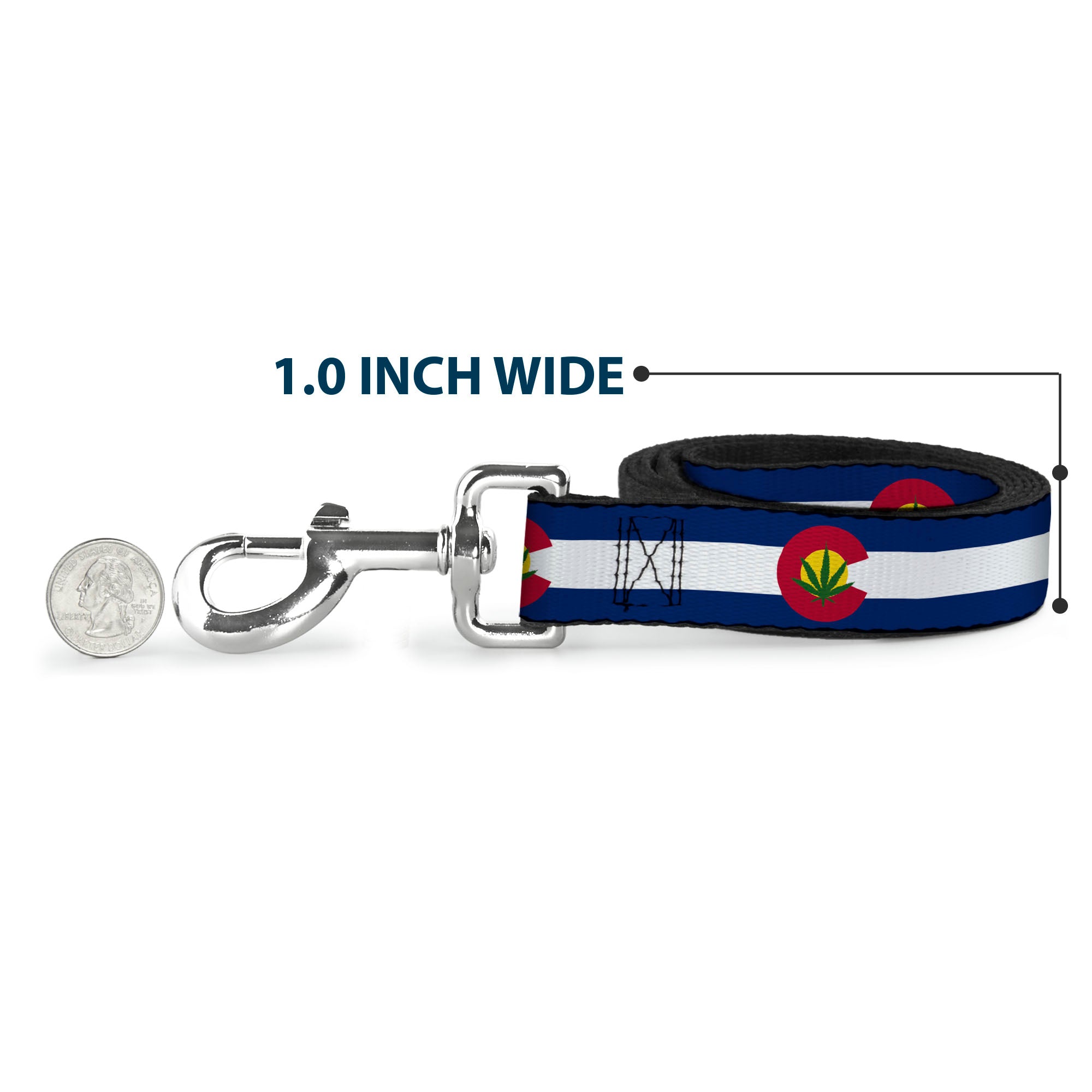 Dog Leash - Colorado Flag/Marijuana Leaf Dog Leashes Buckle-Down