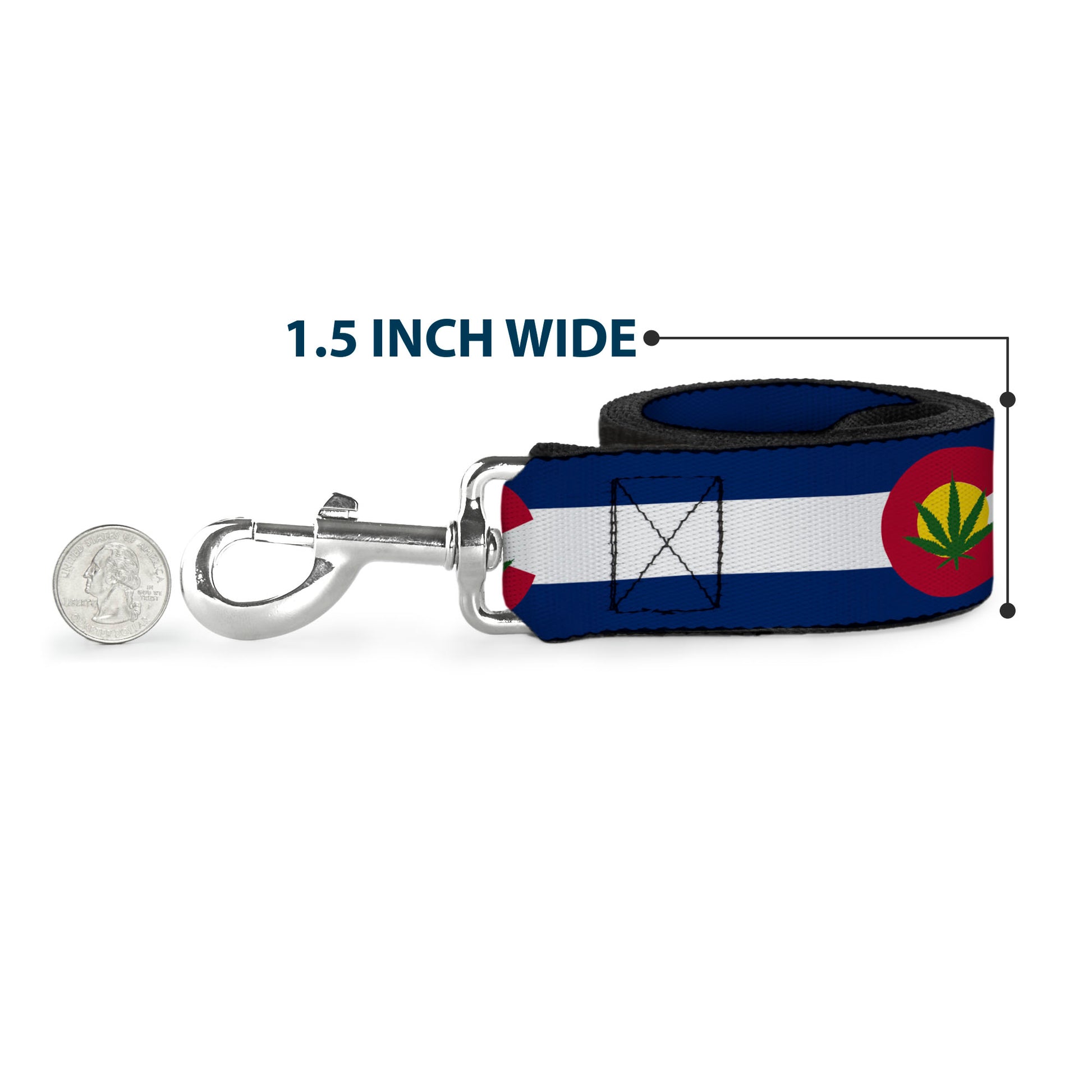 Dog Leash - Colorado Flag/Marijuana Leaf Dog Leashes Buckle-Down