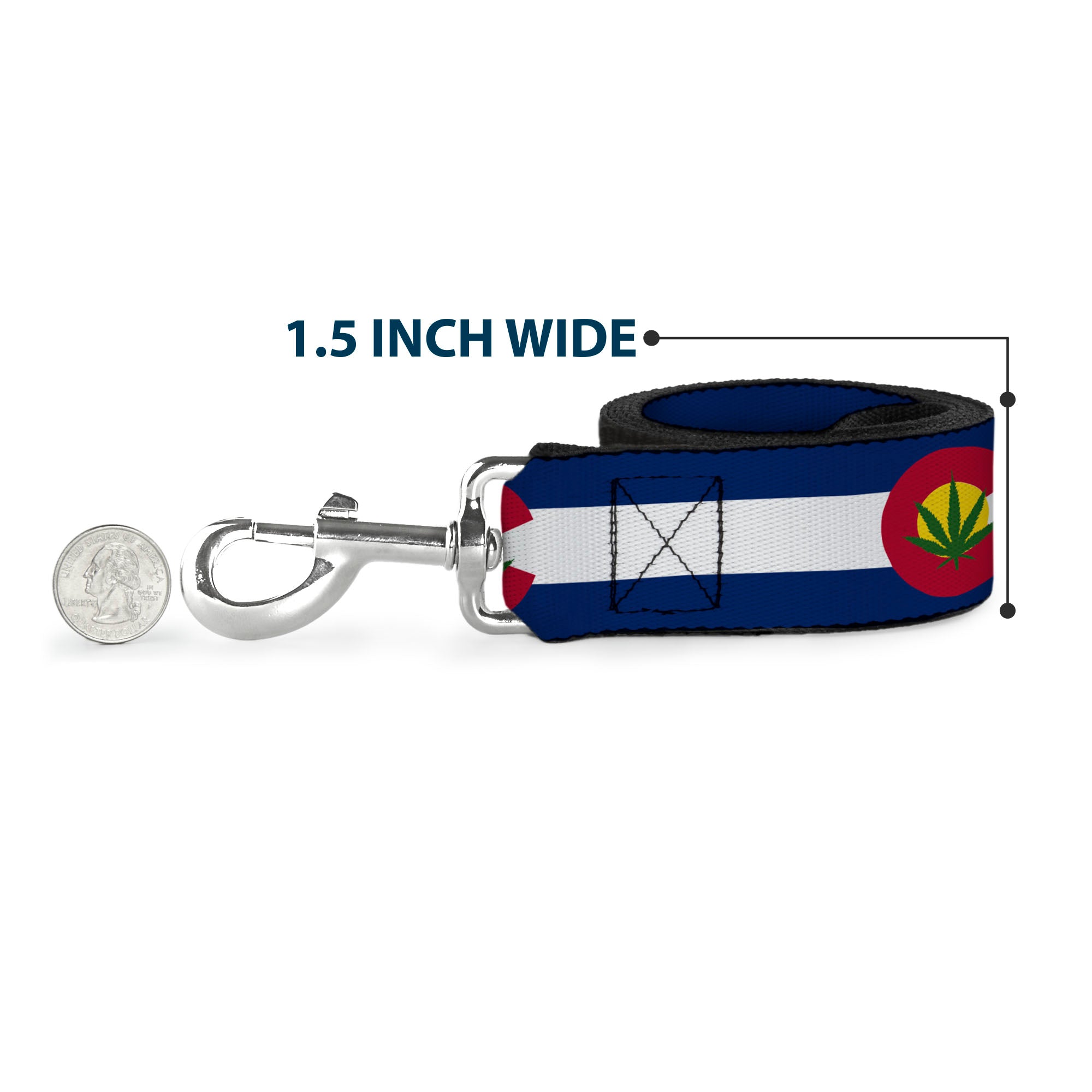 Dog Leash - Colorado Flag/Marijuana Leaf Dog Leashes Buckle-Down