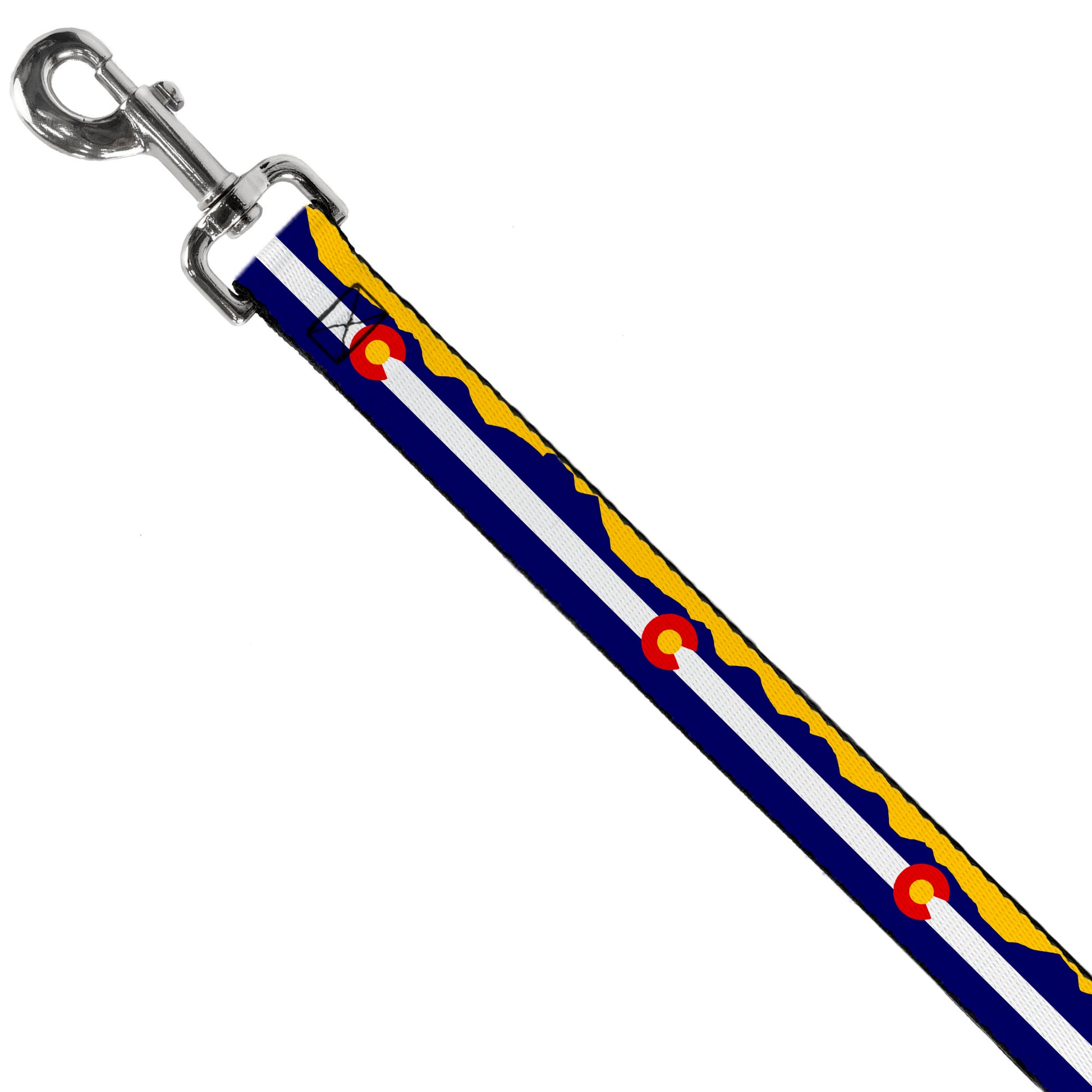 Dog Leash - Colorado Flag/Mountain Silhouette Yellow Dog Leashes Buckle-Down