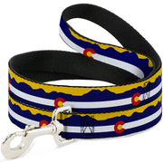 Dog Leash - Colorado Flag/Mountain Silhouette Yellow Dog Leashes Buckle-Down