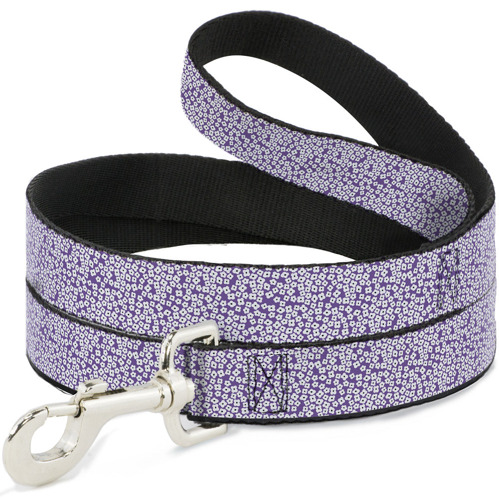 Dog Leash - Ditsy Floral Lavender/White/Black Dog Leashes Buckle-Down