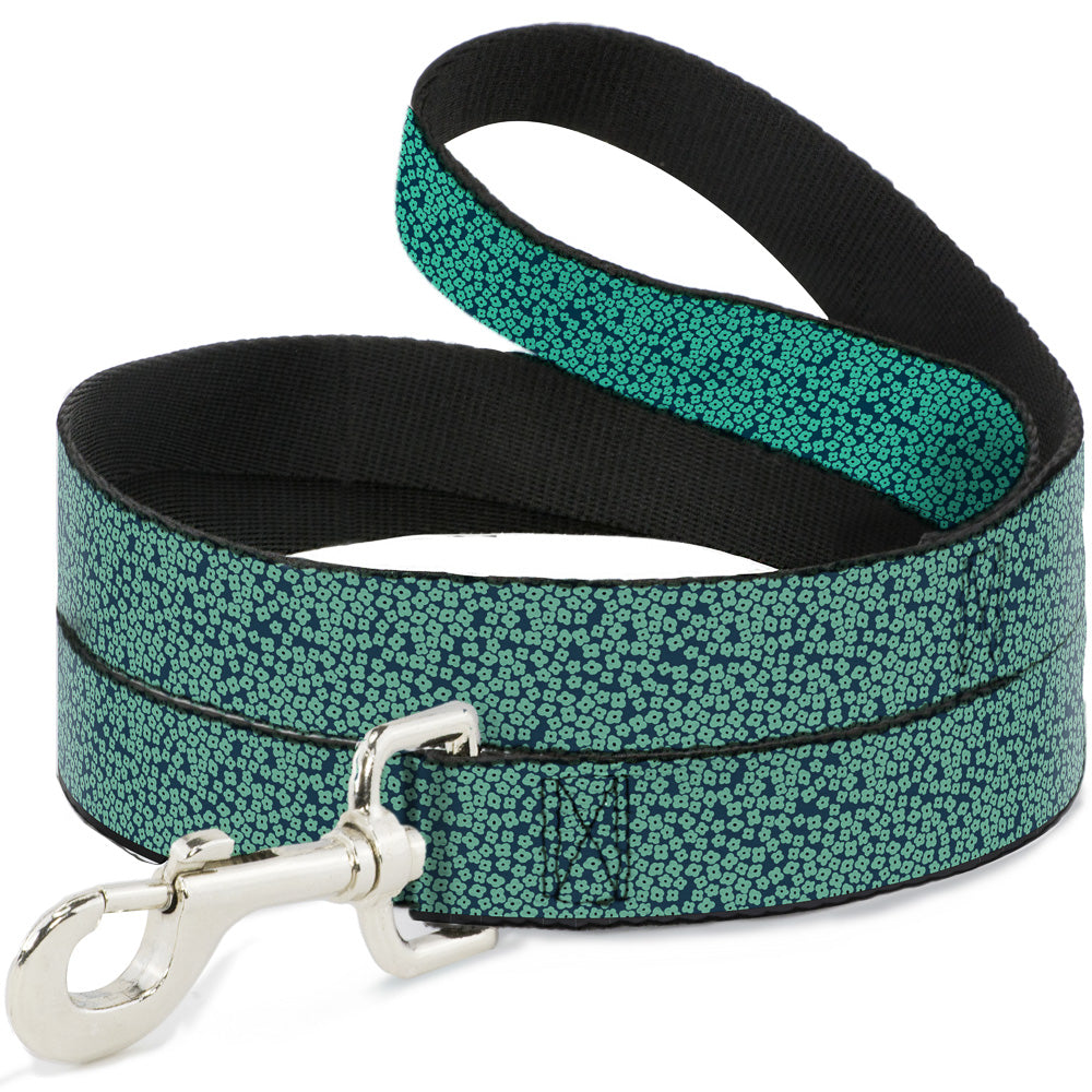 Dog Leash - Ditsy Floral Teal/Light Teal/Teal Dog Leashes Buckle-Down