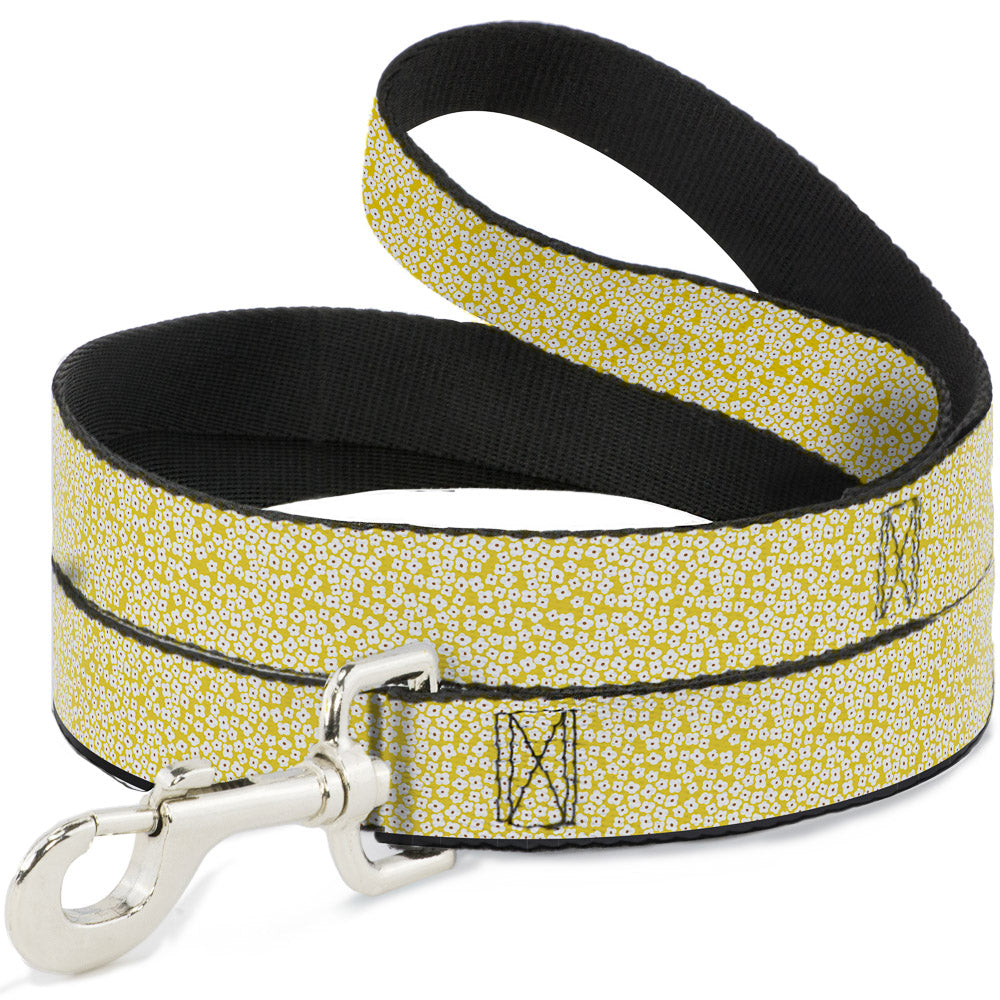 Dog Leash - Ditsy Floral Yellow/White/Brown Dog Leashes Buckle-Down
