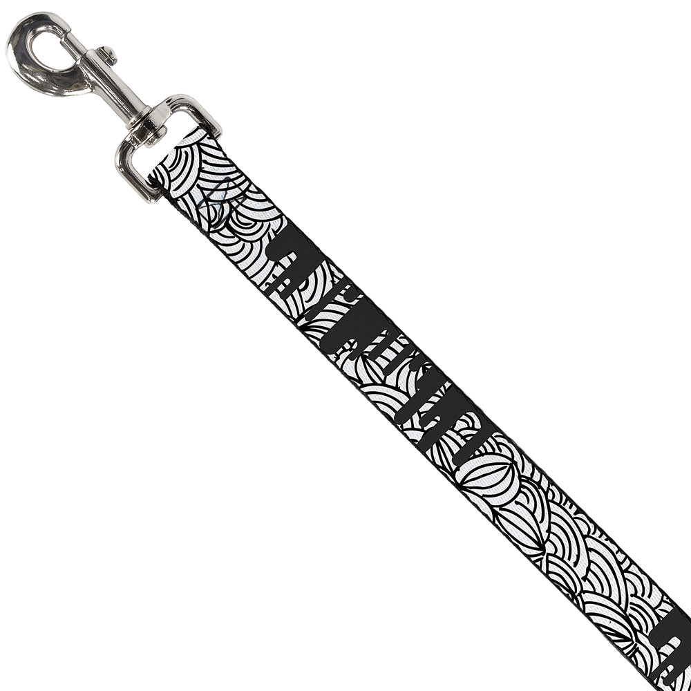 Dog Leash - Doodle1/Paint Drips White/Black Dog Leashes Buckle-Down
