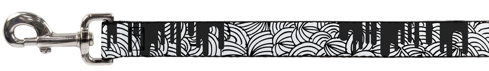 Dog Leash - Doodle1/Paint Drips White/Black Dog Leashes Buckle-Down