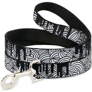 Dog Leash - Doodle1/Paint Drips White/Black Dog Leashes Buckle-Down