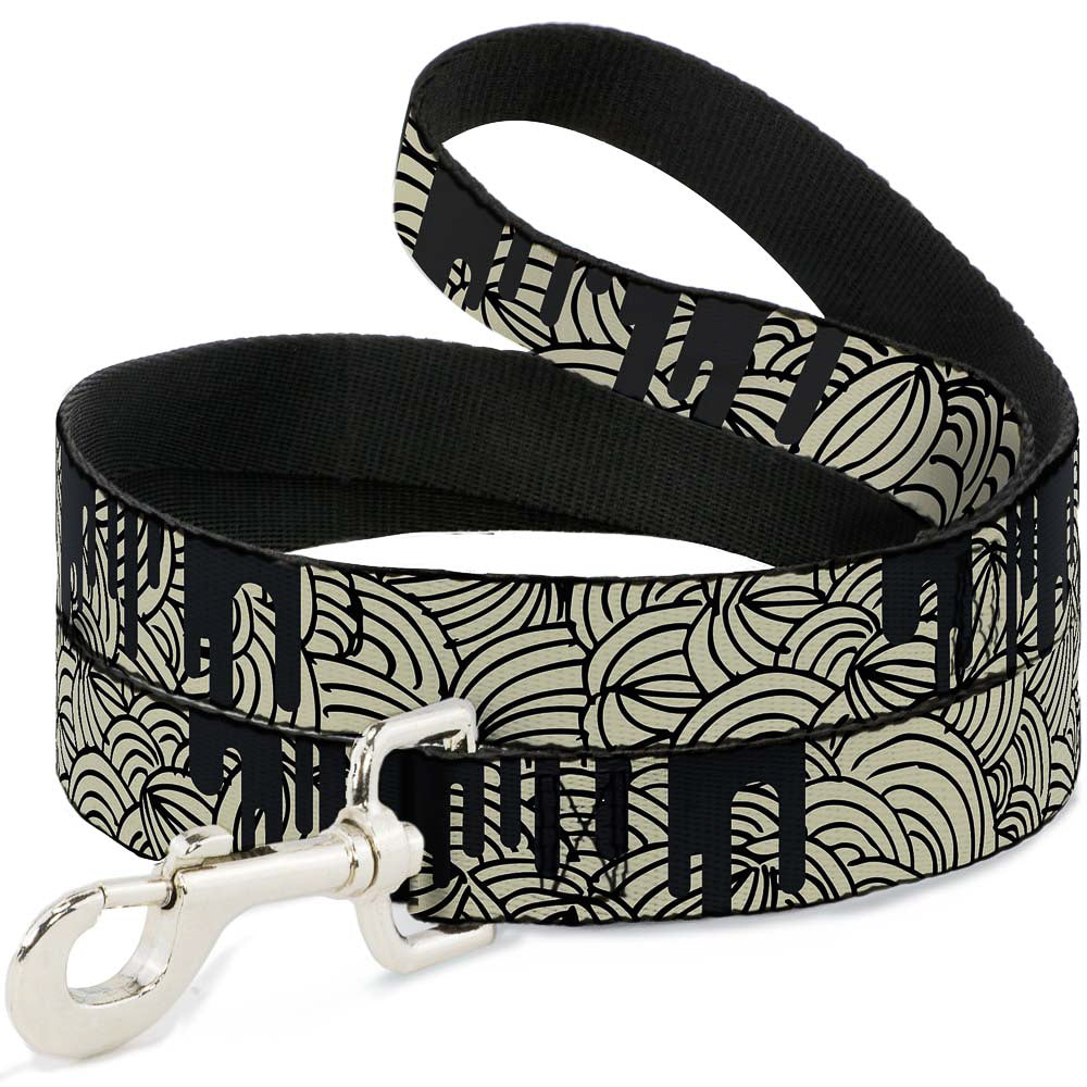 Dog Leash - Doodle1/Paint Drips Cream/Black Dog Leashes Buckle-Down