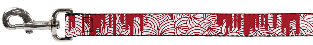 Dog Leash - Doodle1/Paint Drips White/Red Dog Leashes Buckle-Down