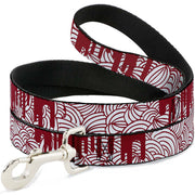 Dog Leash - Doodle1/Paint Drips White/Red Dog Leashes Buckle-Down