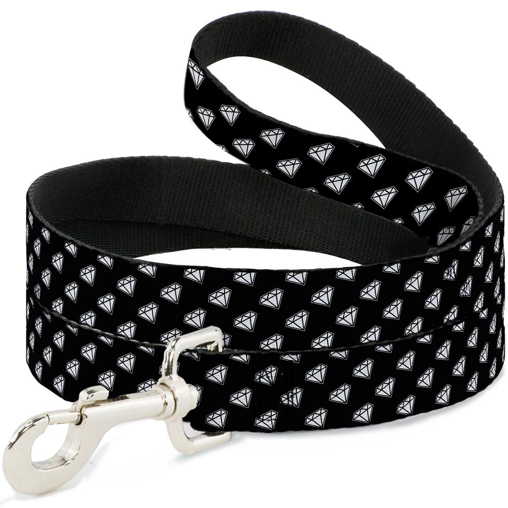 Dog Leash - Diamonds Diagonal Black/White Dog Leashes Buckle-Down