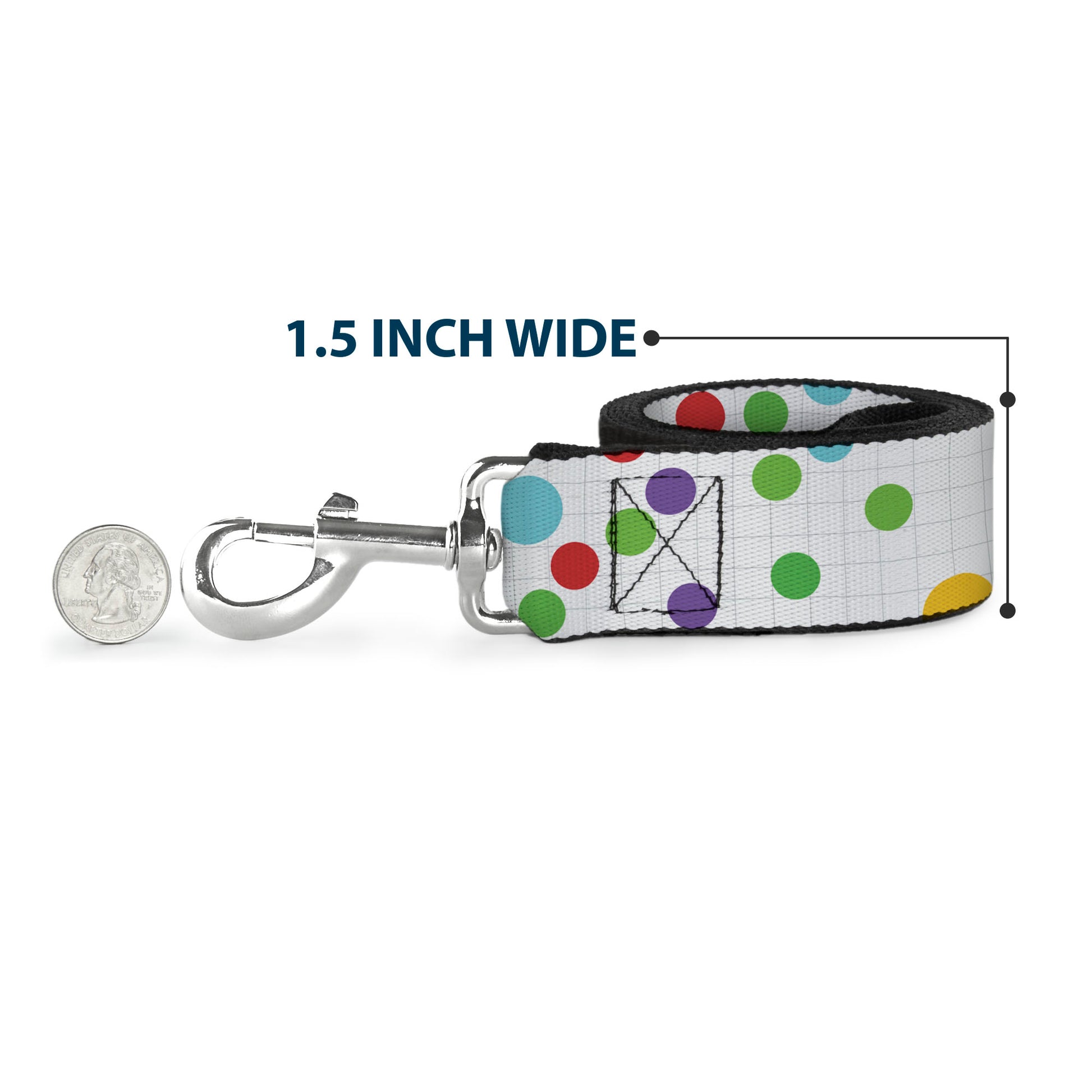 Dog Leash - Dots/Grid White/Gray/Multi Color Dog Leashes Buckle-Down