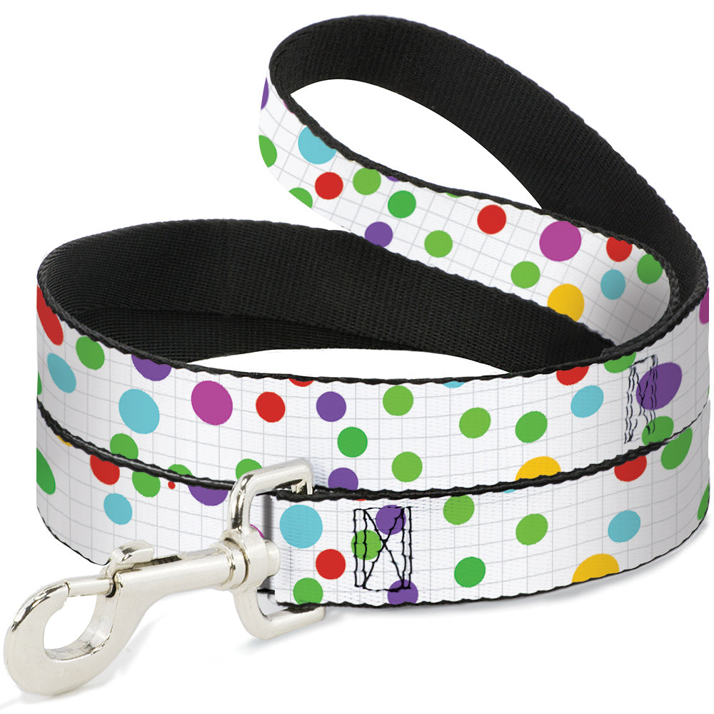Dog Leash - Dots/Grid White/Gray/Multi Color Dog Leashes Buckle-Down