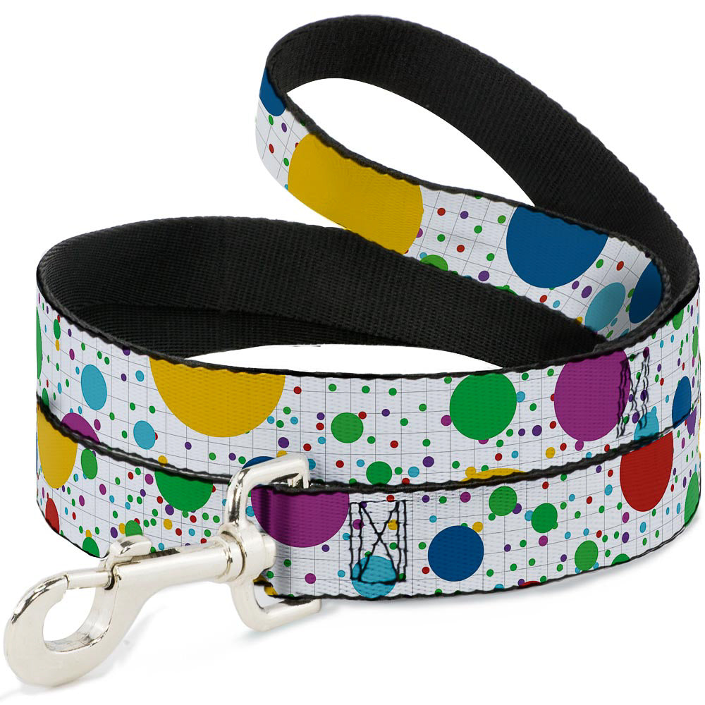 Dog Leash - Dots/Grid3 White/Gray/Multi Color Dog Leashes Buckle-Down