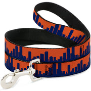 Dog Leash - Denver Solid Skyline Orange/Navy Dog Leashes Buckle-Down