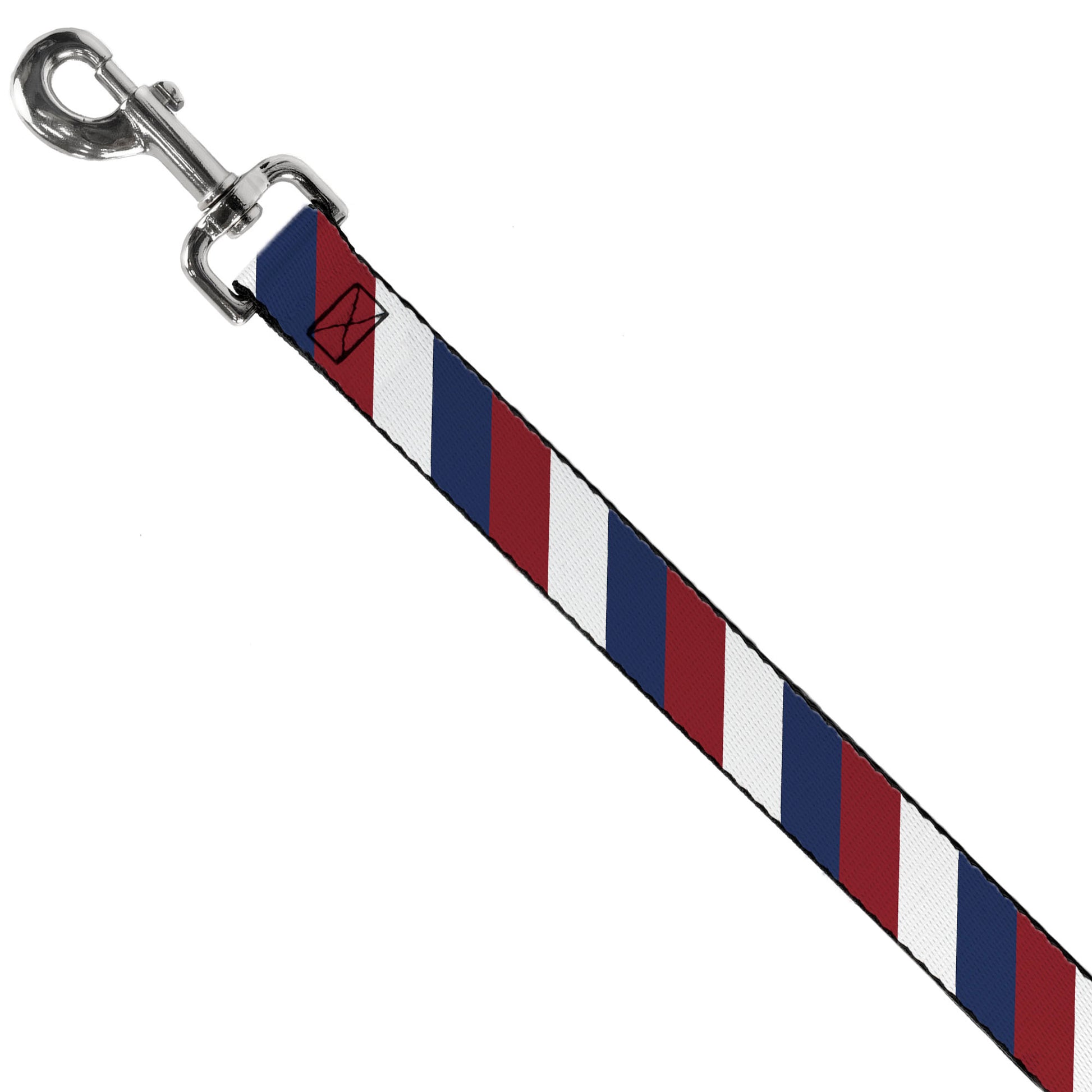 Dog Leash - Diagonal Stripe Red/White/Navy Dog Leashes Buckle-Down