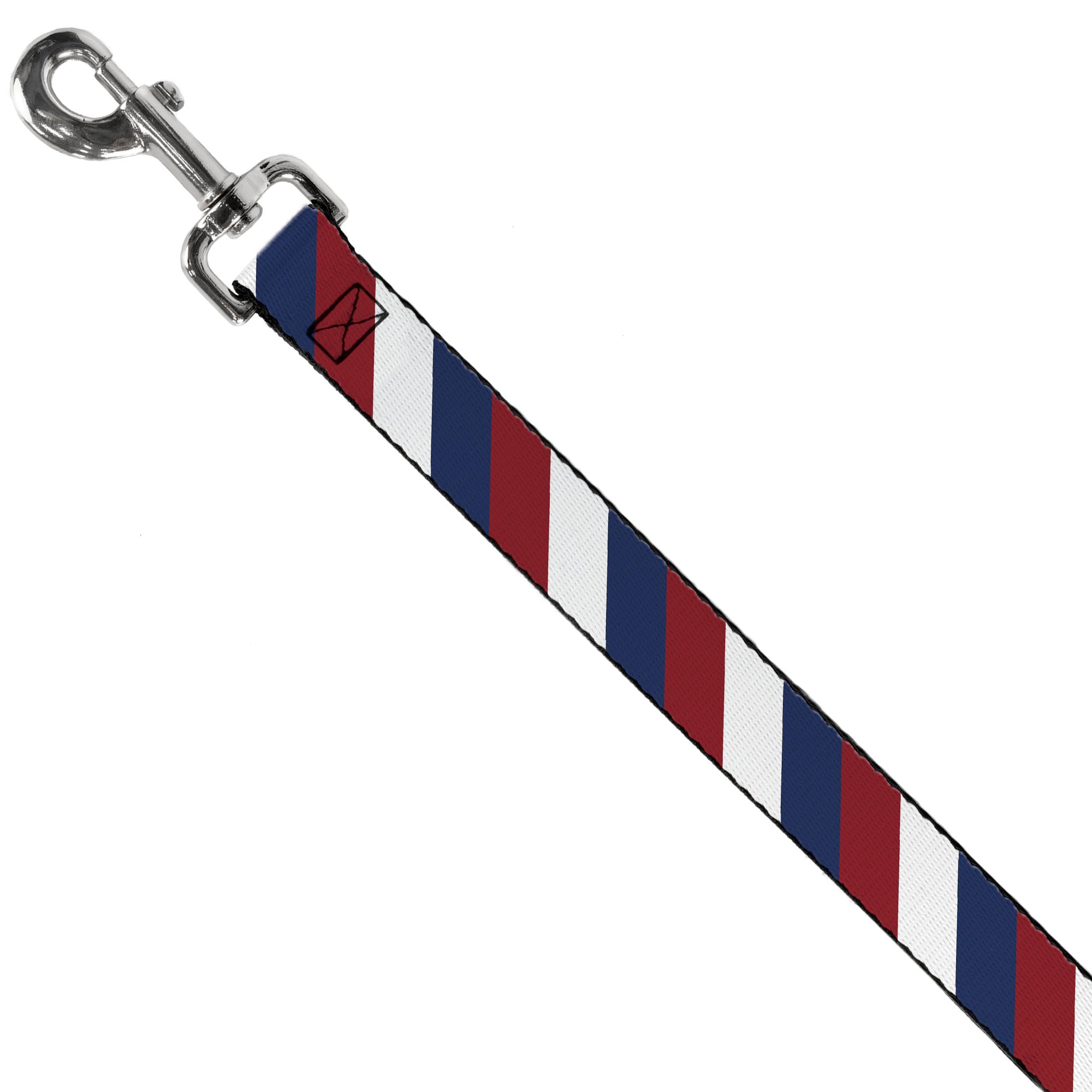 Dog Leash - Diagonal Stripe Red/White/Navy Dog Leashes Buckle-Down