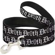 Dog Leash - DEATH w/Coffin Old English Black/White Dog Leashes Buckle-Down