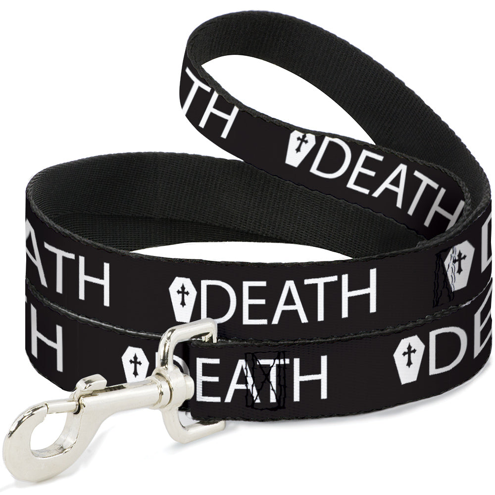 Dog Leash - DEATH/Coffin Black/White Dog Leashes Buckle-Down