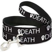 Dog Leash - DEATH/Coffin Black/White Dog Leashes Buckle-Down
