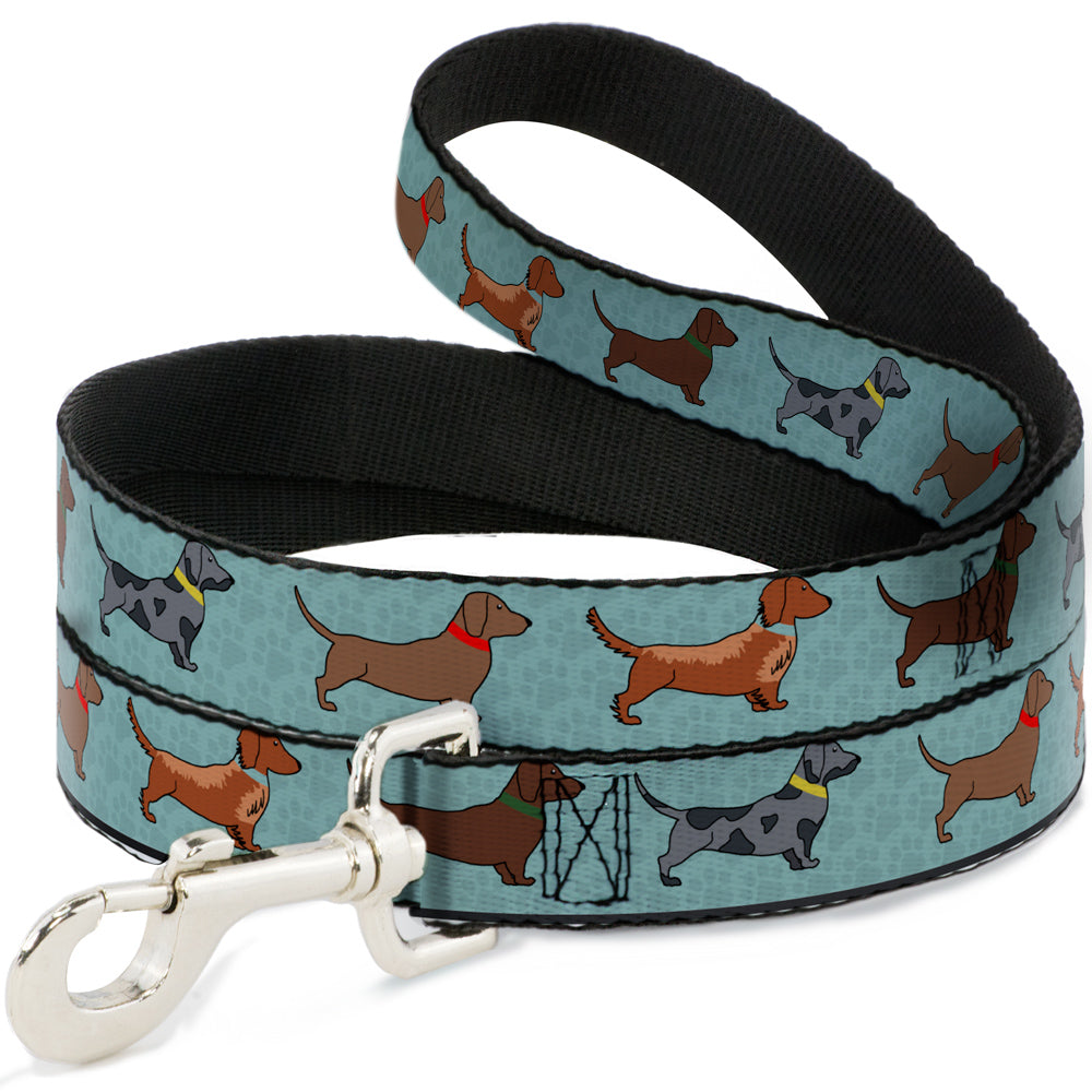 Dog Leash - Dachshund 4-Dogs/Paws Aquas Dog Leashes Buckle-Down