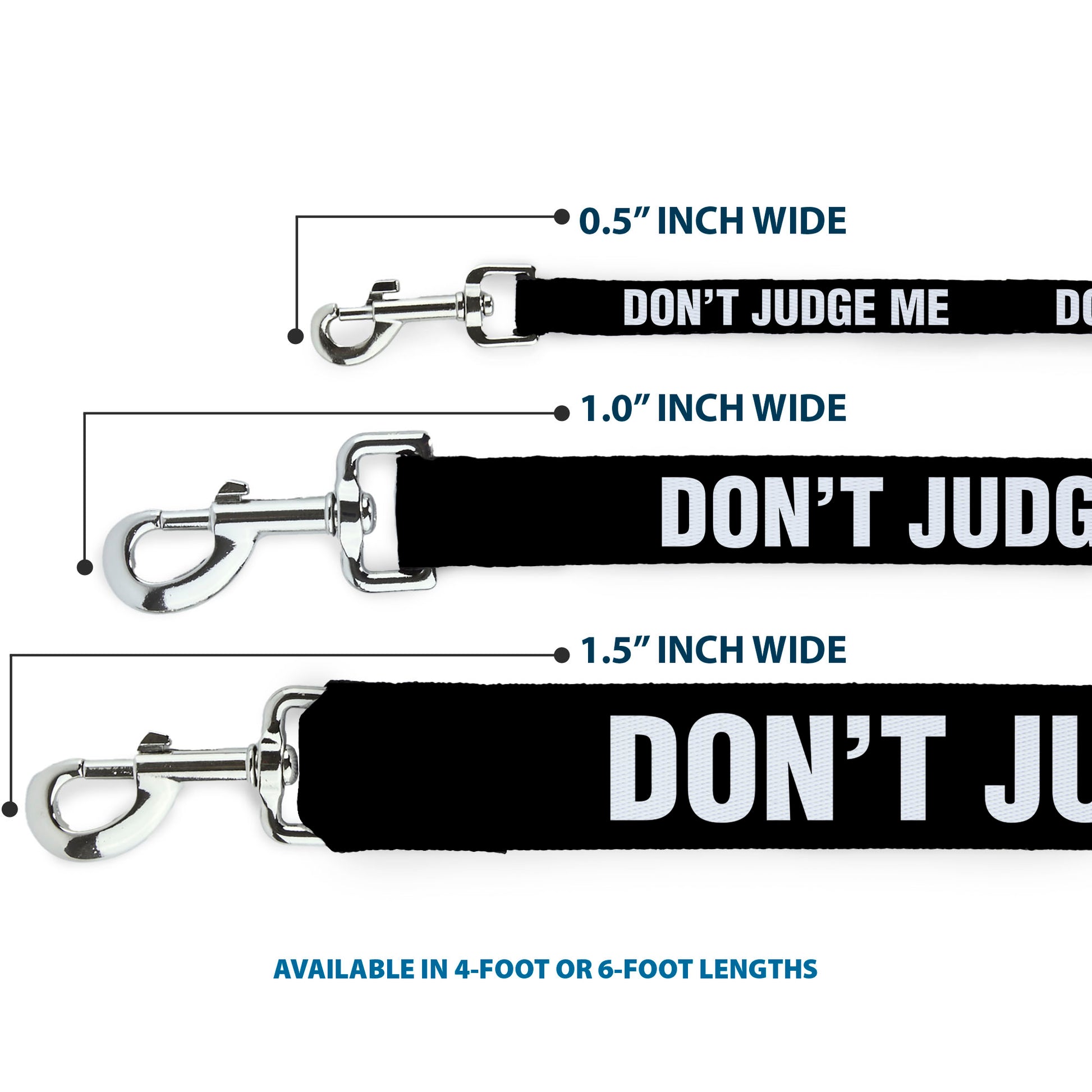 Dog Leash - DON'T JUDGE ME Black/White Dog Leashes Buckle-Down