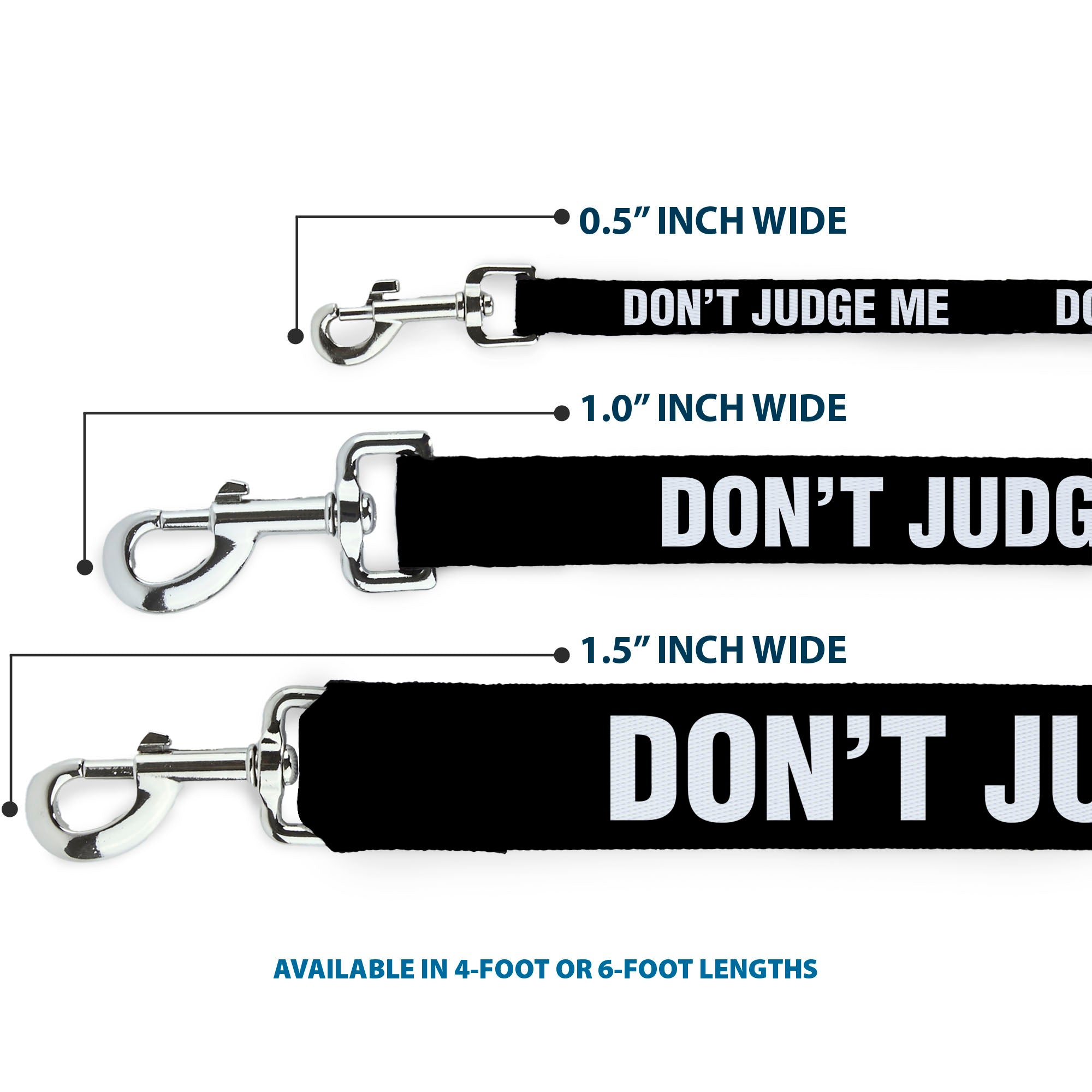 Dog Leash - DON'T JUDGE ME Black/White Dog Leashes Buckle-Down