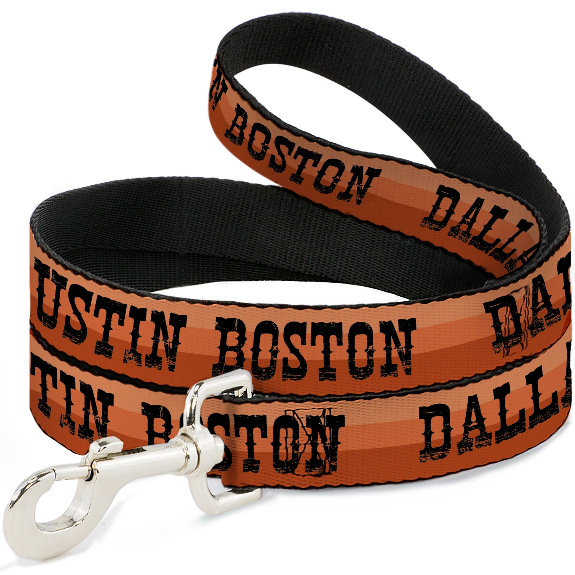 Dog Leash - Dallas-Raleigh-Tennessee-Austin-Boston Stripes Browns/Black Dog Leashes Buckle-Down