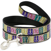 Dog Leash - Flip Flops5 CLOSE-UP Sand/Multi Color Dog Leashes Buckle-Down