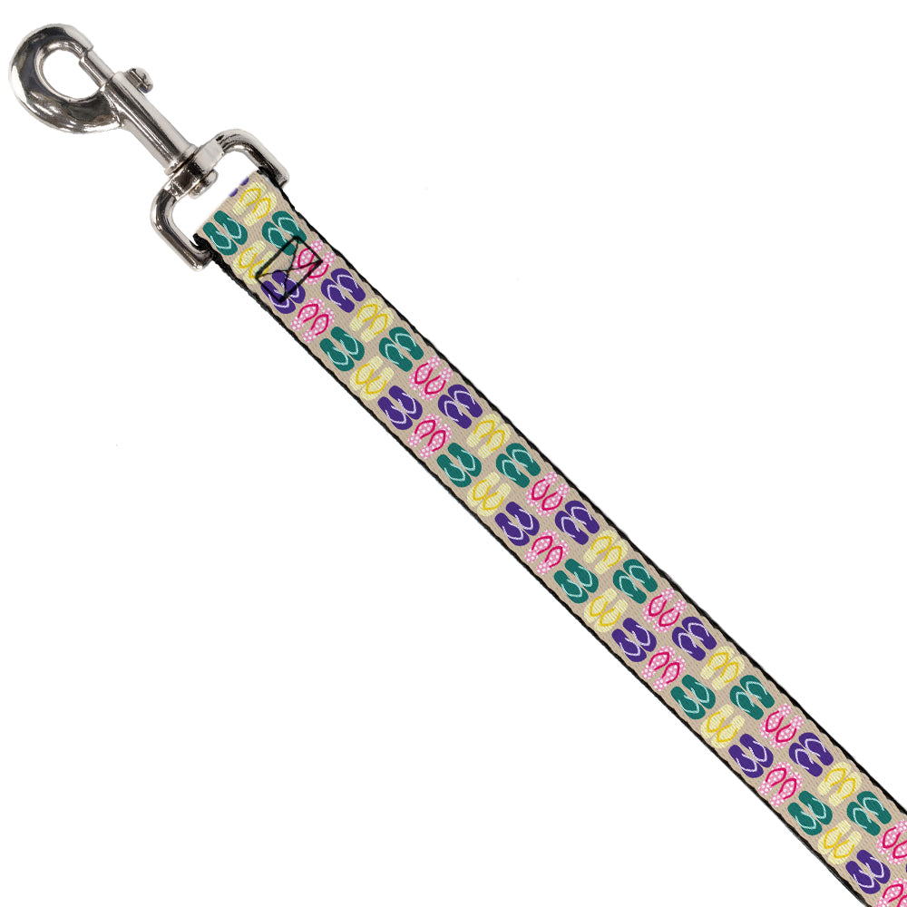 Dog Leash - Flip Flops6 Sand/Multi Color Dog Leashes Buckle-Down